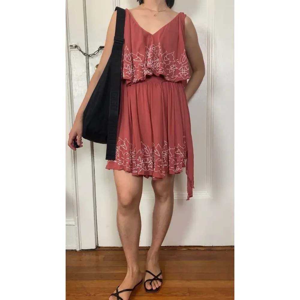 Free people floral pattern beaded wrap dress - Picture 2 of 6